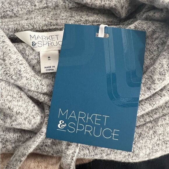 Market & Spruce Brushed Knit Top Womens Medium Cowl Neck Colorblock Pullover - Picture 4 of 5